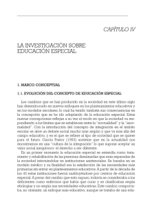 CAPÍTULO IV LA INVESTIGACIÓN SOBRE EDUCACIÓN ESPECIAL