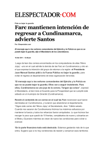 11-04-16 Farc mantienen intención de regresar a Cundinamarca