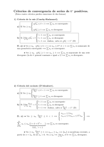 Criterios de convergencia de series de tos positivos.