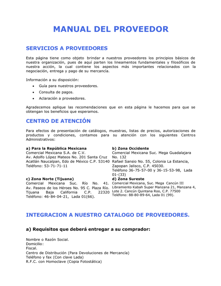 Manual Del Proveedor