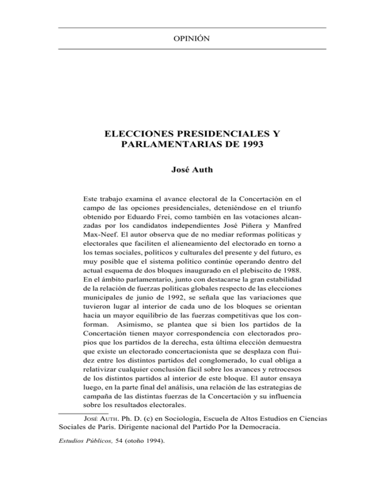elecciones presidenciales y parlamentarias de 1993