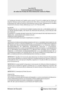 Ley 23.179 / 1985 Convención sobre la eliminación de todas las