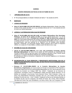 agenda n° 45 29-10-15 - Municipalidad Metropolitana de Lima