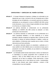 REGLAMENTO ELECTORAL CONVOCATORIA Y CONFECCION