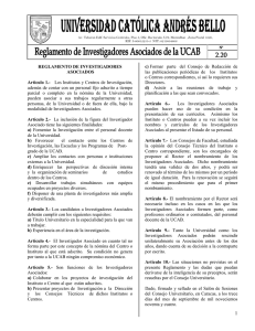 Reglamento de Investigadores Asociados de la UCAB