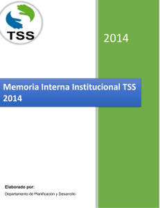 Memoria Interna Institucional TSS 2014