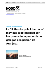 La `III Marcha pola Liberdade` moviliza la solidaridad con los presos