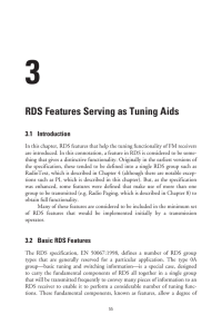 RDS Features Serving as Tuning Aids