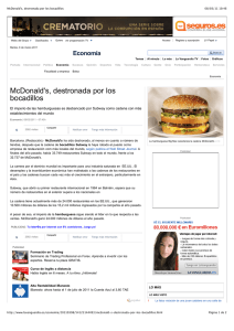 McDonald`s, destronada por los bocadillos