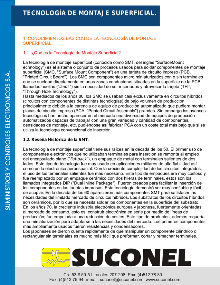 TECNOLOGÍA DE MONTAJE SUPERFICIAL.