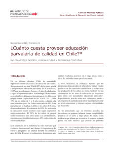 ¿Cuánto cuesta proveer educación parvularia de calidad en Chile?*