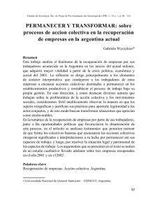 PERMANECER Y TRANSFORMAR: sobre procesos de accion