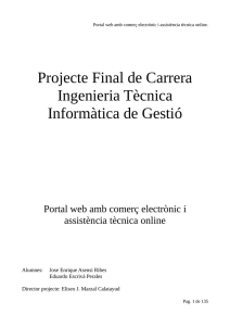 Projecte Final de Carrera Ingenieria Tècnica Informàtica de Gestió