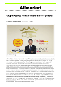 Grupo Postres Reina nombra director general - Noticias