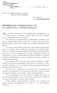 HEMORRAGIAS ESPONTANEAS DE LA PROSTATA HIPERTROFICA