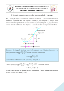 2. Derivada: tangente a una curva. Los teoremas de Rolle y Lagrange.