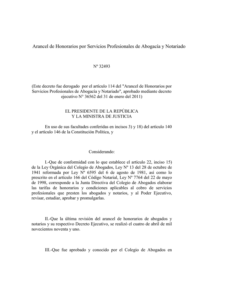 Arancel honorarios 2005 Colegio de Abogados y Abogadas de Arancel honorarios 2005 Colegio de Abogados y Abogadas de