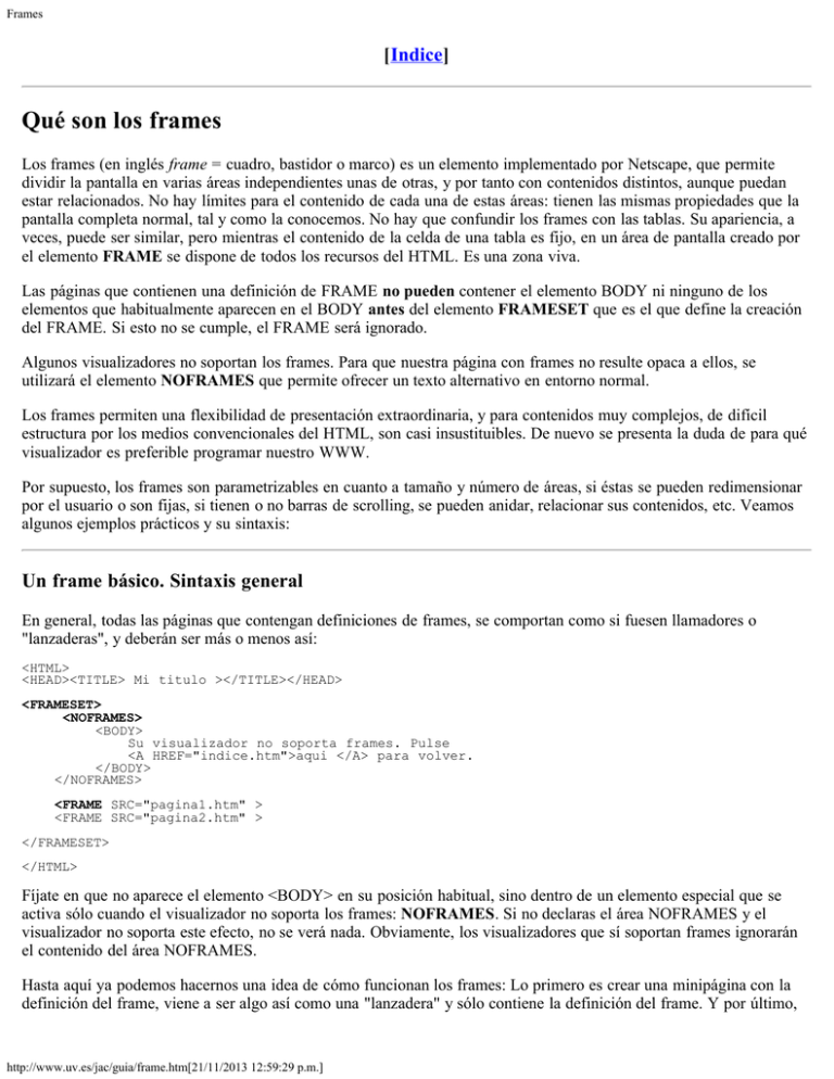 Qué son los frames