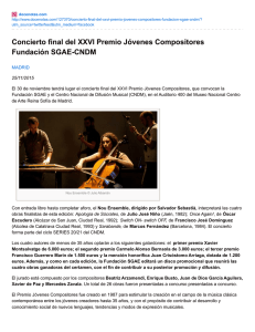 Concierto final del XXVI Premio Jóvenes Compositores Fundación