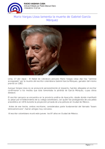 Mario Vargas Llosa lamenta la muerte de Gabriel García Márquez