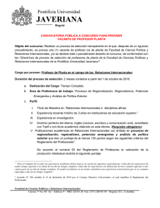 Terminos Convocatoria Rr II - Pontificia Universidad Javeriana