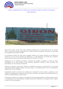 Cuba celebrará 53 años de victoria sobre fuerza invasora mercenaria