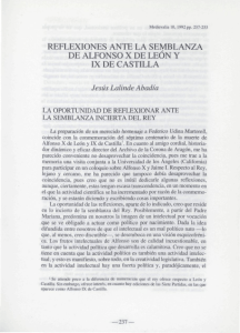 REFLEXIONES ANTE LA SEMBLANZA DE ALFONSO X DE LEÓN Y