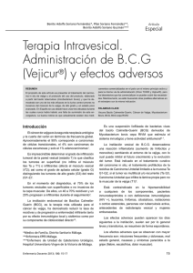 Terapia Intravesical. Administración de B.C.G (Vejicur®) y efectos
