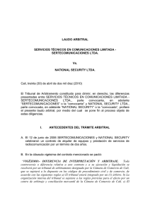 Sertecomunicaciones Ltda. Vs. National Security Ltda.