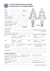 Ficha Valoración Lumbar - The McKenzie Institute International