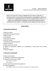 Contrato OBRAS-ABIERTO Pliego de Cláusulas