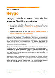 Heygo, premiada como una de las Mejores Start Ups españolas