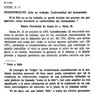 Sobre bilateralidad del desistimiento