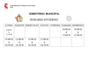 horario cementerio - Ayuntamiento de Villanueva de la Reina