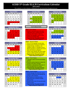 GCISD 5th Grade ELA/R Curriculum Calendar