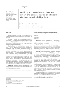 Morbidity and mortality associated with primary and catheter