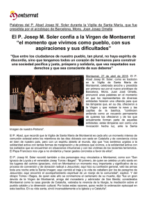 El P. Josep M. Soler confía a la Virgen de Montserrat