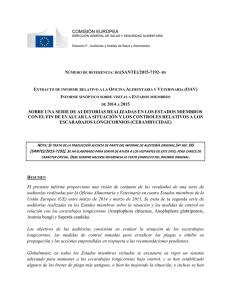 comisión europea de 2014 a 2015 sobre una serie de auditorías
