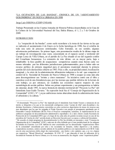 `La ocupación de las bandas`. Crónica de un `asentamiento