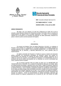 REF: Consulta de Nación Servicios S.A. DICTAMEN DNPDP Nº 013