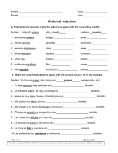 Worksheet - Adjectives