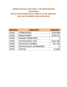 PARTIDA CONCEPTO IMPORTE 26101 COMBUSTIBLE $144,688