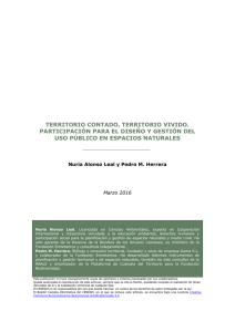 Territorio contado, territorio vivido. Participación para el diseño