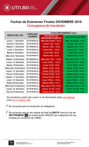 FECHAS DE EXÁMENES FINALES