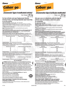 Page 1 AF1321 Elanco" Coban 9o (momensin Type A medicated