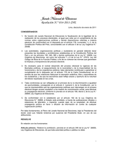 Resolución N.° 014-2011-JNE