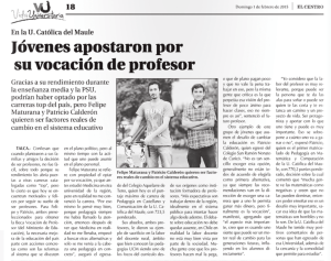 Jóvenes apostaron por - Universidad Católica del Maule