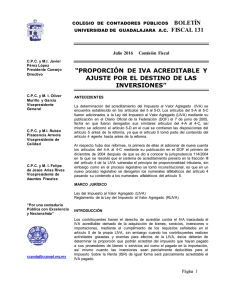131 Boletin Fiscal JULIO 2016 Proporcion de IVA acreditable y