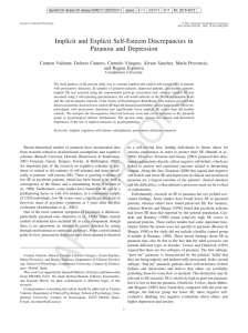 Implicit and Explicit Self-Esteem Discrepancies in Paranoia and