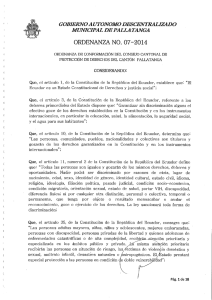 ordenanza de conformación del consejo cantonal de protección de